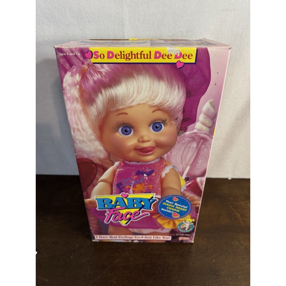 #8 BABY FACE DOLL Galoob 💗 SO DELIGHTFUL DEE DEE Violet Eyes NIB LGTI L.G.T.I.